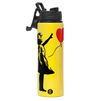 Banksy (Hope), Metallic water bottle with safety lid, 850ml aluminum