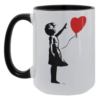 Banksy (Hope), Κούπα Mega 15oz, κεραμική Μαύρη, 450ml