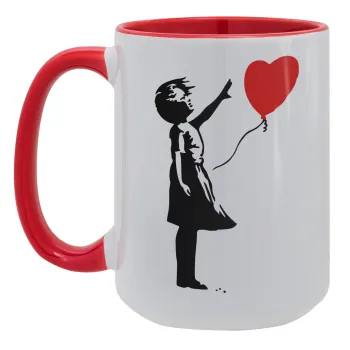 Banksy (Hope), Κούπα Mega 15oz, κεραμική Κόκκινη, 450ml