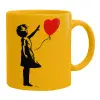 Ceramic coffee mug yellow, 330ml
