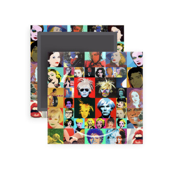 Warhol pop art, Μαγνητάκι ψυγείου τετράγωνο διάστασης 5x5cm