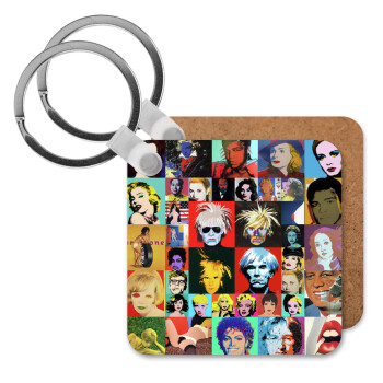 Warhol pop art, Μπρελόκ Ξύλινο τετράγωνο MDF
