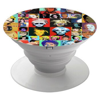 Warhol pop art, Phone Holders Stand  Λευκό Βάση Στήριξης Κινητού στο Χέρι
