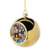 Golden Christmas tree ball ornament 8cm