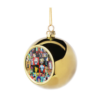 Warhol pop art, Χριστουγεννιάτικη μπάλα δένδρου Χρυσή 8cm