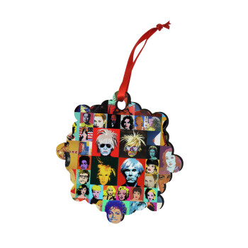 Warhol pop art, Στολίδι Χριστουγεννιάτικο στολίδι snowflake ξύλινο 7.5cm