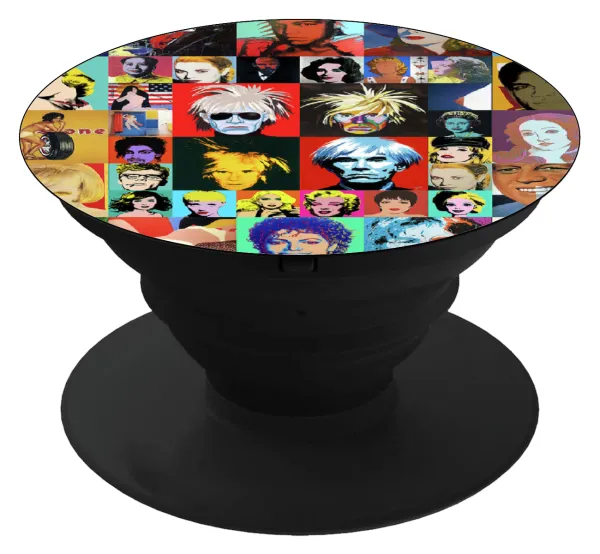 Warhol pop art — Phone Holders Stand  Black Hand-held Mobile Phone Holder