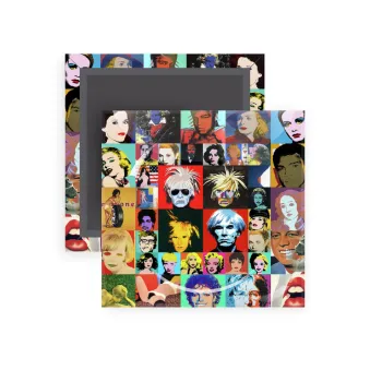Warhol pop art, Μαγνητάκι ψυγείου τετράγωνο διάστασης 5x5cm
