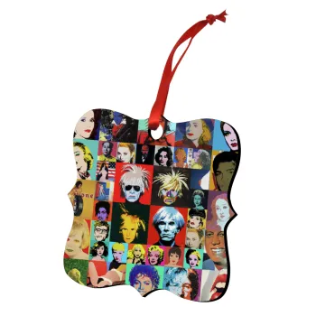 Warhol pop art, Στολίδι Χριστουγεννιάτικο στολίδι polygon ξύλινο 7.5cm