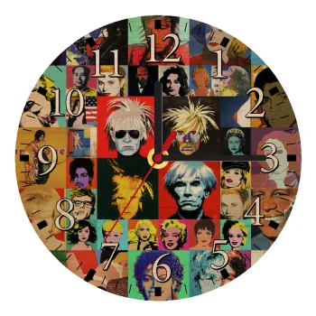 Warhol pop art, Ρολόι τοίχου ξύλινο plywood (20cm)