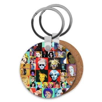 Warhol pop art, Μπρελόκ Ξύλινο στρογγυλό MDF Φ5cm
