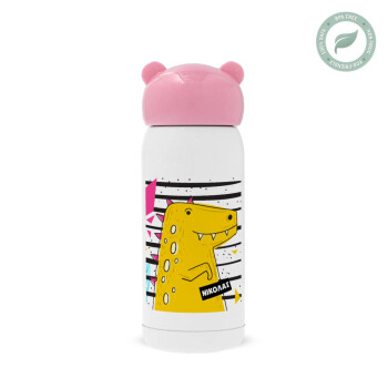 t-rex , Ροζ ανοξείδωτο παγούρι θερμό (Stainless steel), 320ml