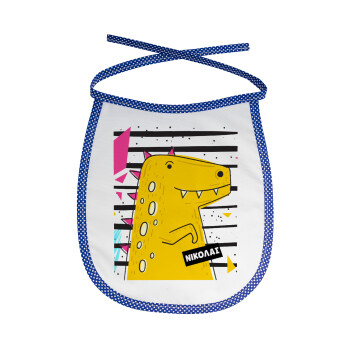 t-rex , Σαλιάρα μωρού αλέκιαστη με κορδόνι Μπλε