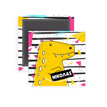 t-rex , Μαγνητάκι ψυγείου τετράγωνο διάστασης 5x5cm