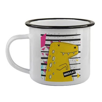 t-rex , Κούπα εμαγιέ με μαύρο χείλος 360ml