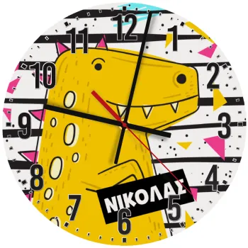 t-rex , Ρολόι τοίχου ξύλινο (30cm)