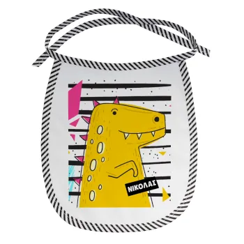 t-rex , Σαλιάρα μωρού αλέκιαστη με κορδόνι Μαύρη