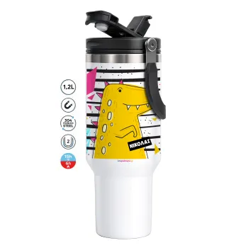 t-rex , Mega Stainless steel Tumbler with lid, double wall 1,2L