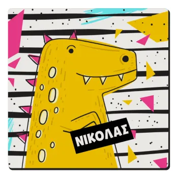 t-rex , Τετράγωνο μαγνητάκι ξύλινο 6x6cm