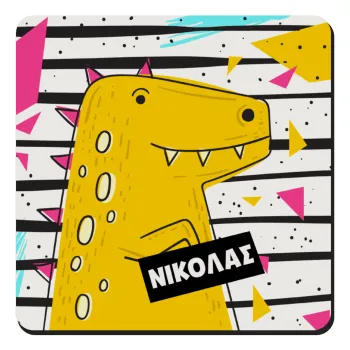 t-rex , Τετράγωνο μαγνητάκι ξύλινο 9x9cm