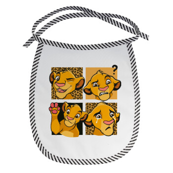 Simba, lion king, Σαλιάρα μωρού αλέκιαστη με κορδόνι Μαύρη