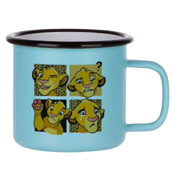 Simba, lion king, Κούπα Μεταλλική εμαγιέ ΜΑΤ σιέλ 360ml