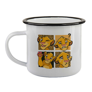 Simba, lion king, Κούπα εμαγιέ με μαύρο χείλος 360ml