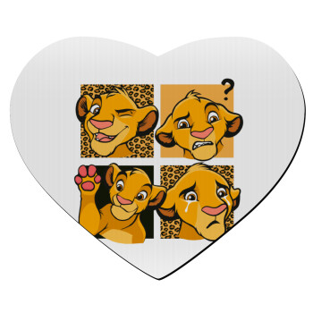 Simba, lion king, Mousepad καρδιά 23x20cm