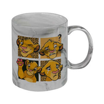 Simba, lion king, Mug ceramic marble style, 330ml
