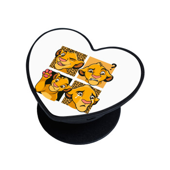 Simba, lion king, Phone Holders Stand  καρδιά Μαύρο Βάση Στήριξης Κινητού στο Χέρι