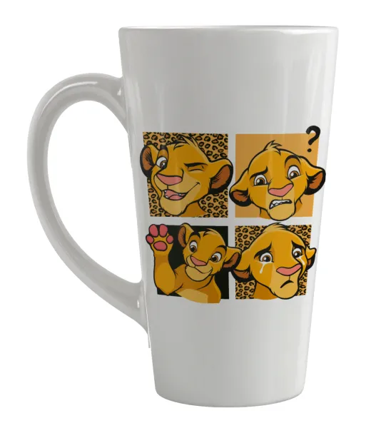 Σίμπα λιοντάρι — Large tapered latte mug, ceramic, 450ml