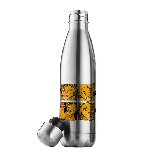 Σίμπα λιοντάρι — Μεταλλικό παγούρι θερμός Inox (Stainless steel), διπλού τοιχώματος, 500ml
