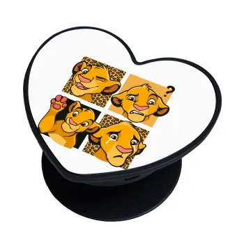 Simba, lion king, Phone Holders Stand  καρδιά Μαύρο Βάση Στήριξης Κινητού στο Χέρι