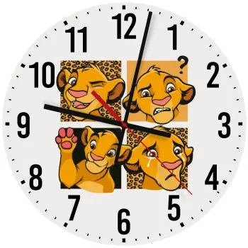 Simba, lion king, Ρολόι τοίχου ξύλινο (30cm)