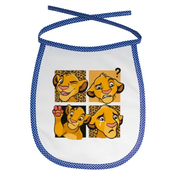 Simba, lion king, Σαλιάρα μωρού αλέκιαστη με κορδόνι Μπλε