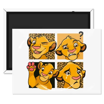 Simba, lion king, Ορθογώνιο μαγνητάκι ψυγείου διάστασης 9x6cm
