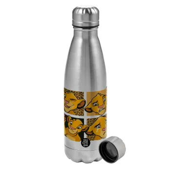 Simba, lion king, Metallic water bottle, stainless steel, 750ml