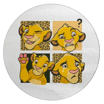 Simba, lion king, Επιφάνεια κοπής γυάλινη στρογγυλή (30cm)