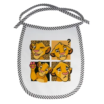 Simba, lion king, Σαλιάρα μωρού αλέκιαστη με κορδόνι Μαύρη