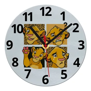 Simba, lion king, Ρολόι τοίχου γυάλινο (20cm)