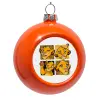 Orange Christmas tree ornament bauble 8cm