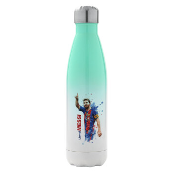 Lionel Messi, Metal mug thermos Green/White (Stainless steel), double wall, 500ml