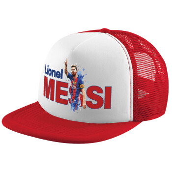 Lionel Messi, Children's Soft Trucker Hat with Red/White Mesh (POLYESTER, CHILDREN'S, ONE SIZE)