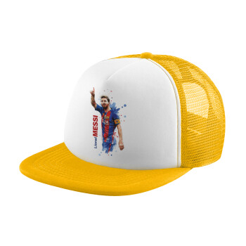 Lionel Messi, Καπέλο Ενηλίκων Soft Trucker με Δίχτυ Κίτρινο/White (POLYESTER, ΕΝΗΛΙΚΩΝ, UNISEX, ONE SIZE)