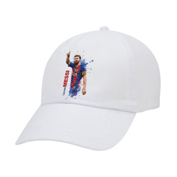 Λιονέλ Μέσι, Καπέλο Ενηλίκων Baseball Λευκό 5-φύλλο (POLYESTER, ΕΝΗΛΙΚΩΝ, UNISEX, ONE SIZE)