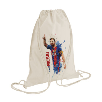 Lionel Messi, Τσάντα πλάτης πουγκί GYMBAG natural (28x40cm)