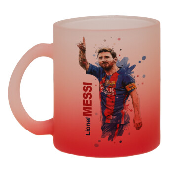 Lionel Messi, Κούπα γυάλινη δίχρωμη με βάση το κόκκινο ματ, 330ml