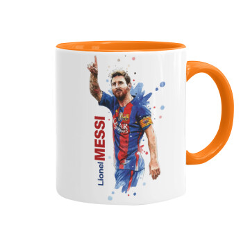 Lionel Messi, Mug colored orange, ceramic, 330ml