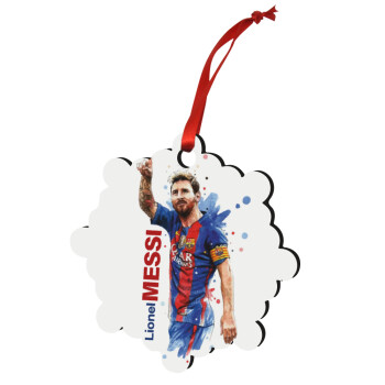Lionel Messi, Χριστουγεννιάτικο στολίδι snowflake ξύλινο 7.5cm