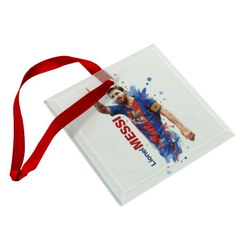 Λιονέλ Μέσι, Στολίδι Χριστουγεννιάτικο στολίδι γυάλινο τετράγωνο 9x9cm